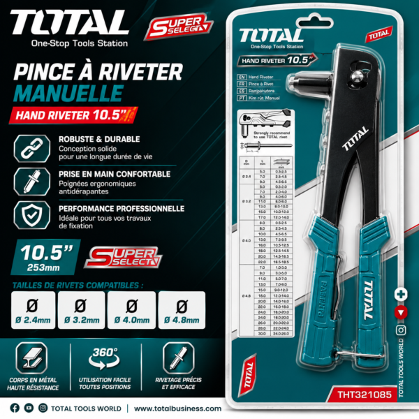 مرشمة يدوية TOTAL THT32108S – قوة ودقة للمحترفين